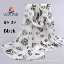 NINGBO LINGSHANG 2015 fashion multi colors summer sunscreen scarves printed female chiffon scarf